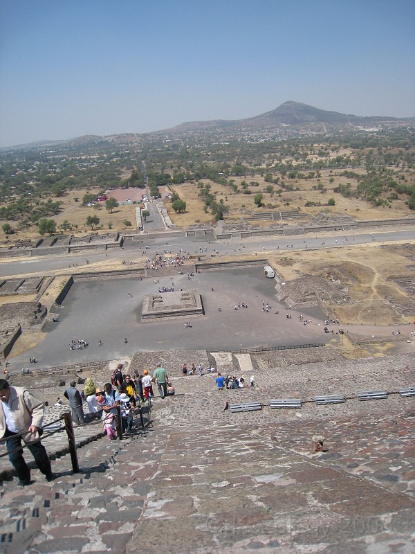 Mexico Pyramids - Mexico City 2009 0455.jpg - A trip to the Teotihuacan area of Mexico to visit the pyramids. A vast complex and a great climb to the top. This was followed by lunch in a cave, then a visit to the historical center of Mexico City. March 2009.